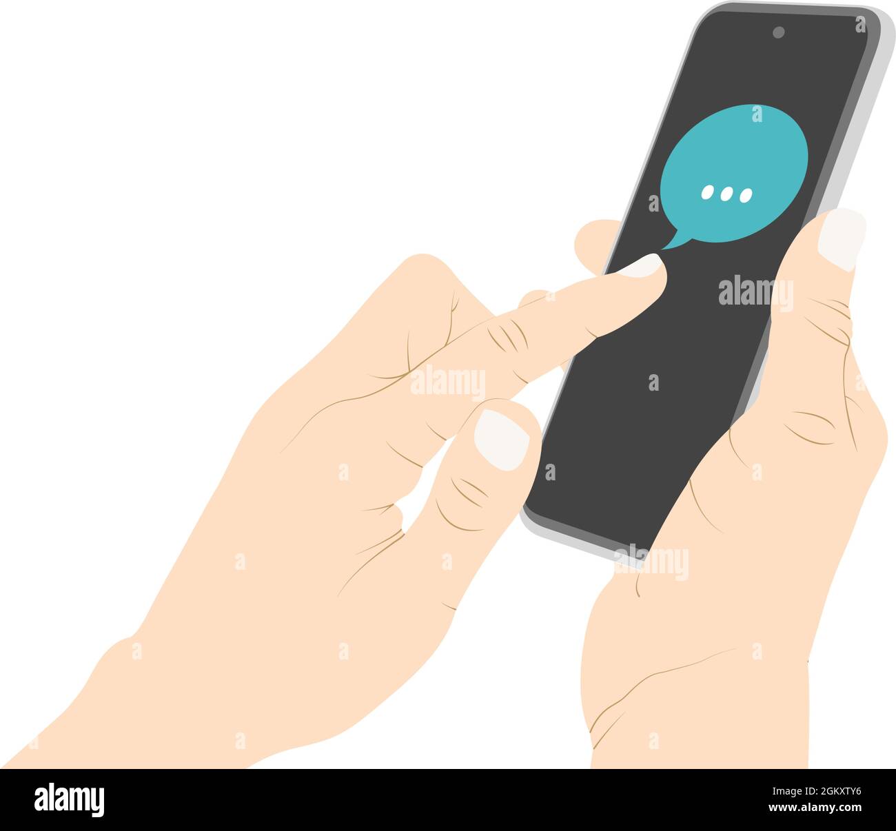 Messaging, while using a smartphone, chat, talk, conversation vector stock illustration. Stock Vector