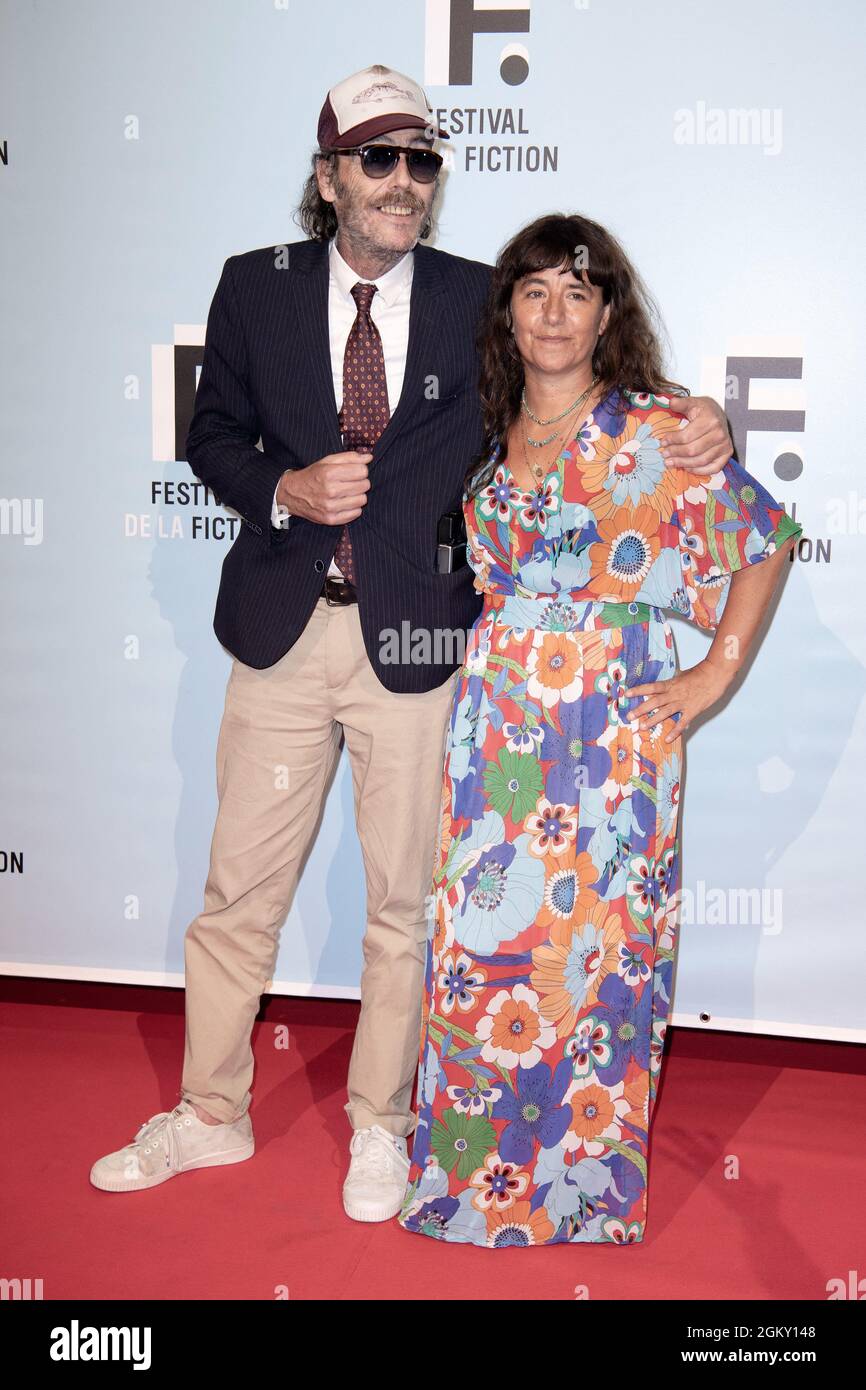 Philippe Rebbot and Romane Bohringer attend the L amour Flou photocall  during the 23rd TV Fiction Festival at La Rochelle, on September 14, 2021  in La Rochelle, France. Photo by David Niviere/ABACAPRESS.COM