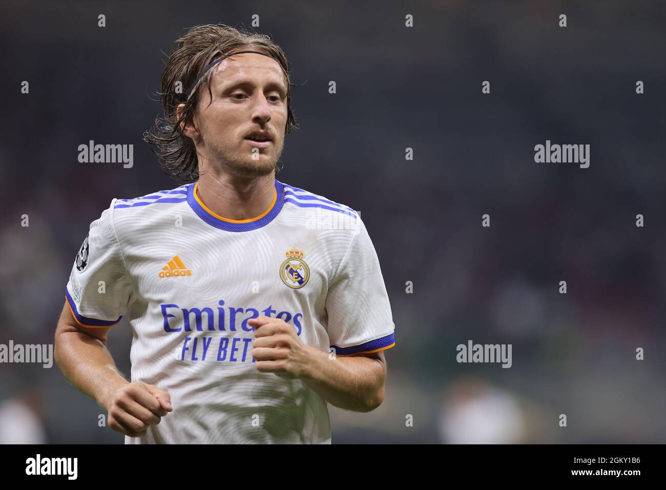 Luka Modric of Real Madrid CF in action during the UEFA Champions League  2021/22 Group Stage - Group D football match between FC Internazionale and  Real Madrid CF at Giuseppe Meazza Stadium,