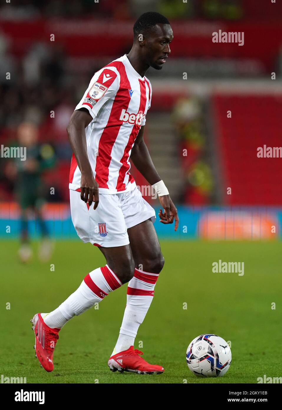 Stoke City's Abdallah Sima during the Sky Bet Championship match at the bet365 Stadium, Stoke-on-Trent. Picture date: Wednesday September 15, 2021. Stock Photo