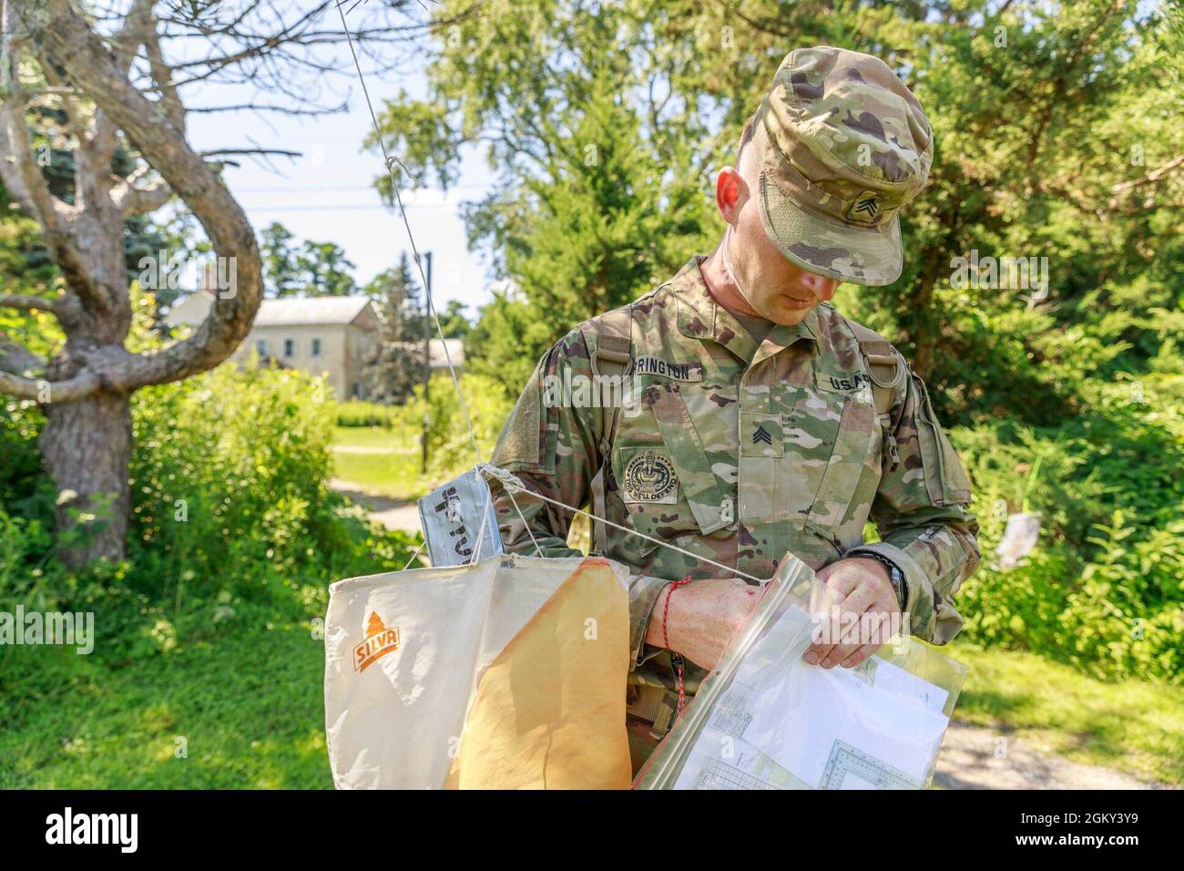 Sgt. Michael Yarrington, 108th Training Command, finishes an ...