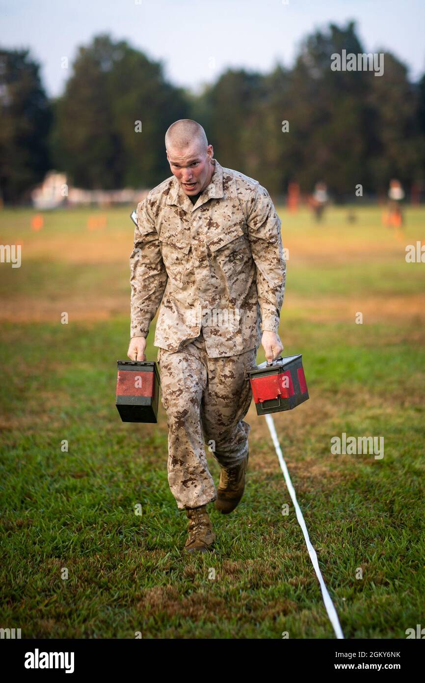 A U.S. Marine Corps officer candidate with India Company participates ...