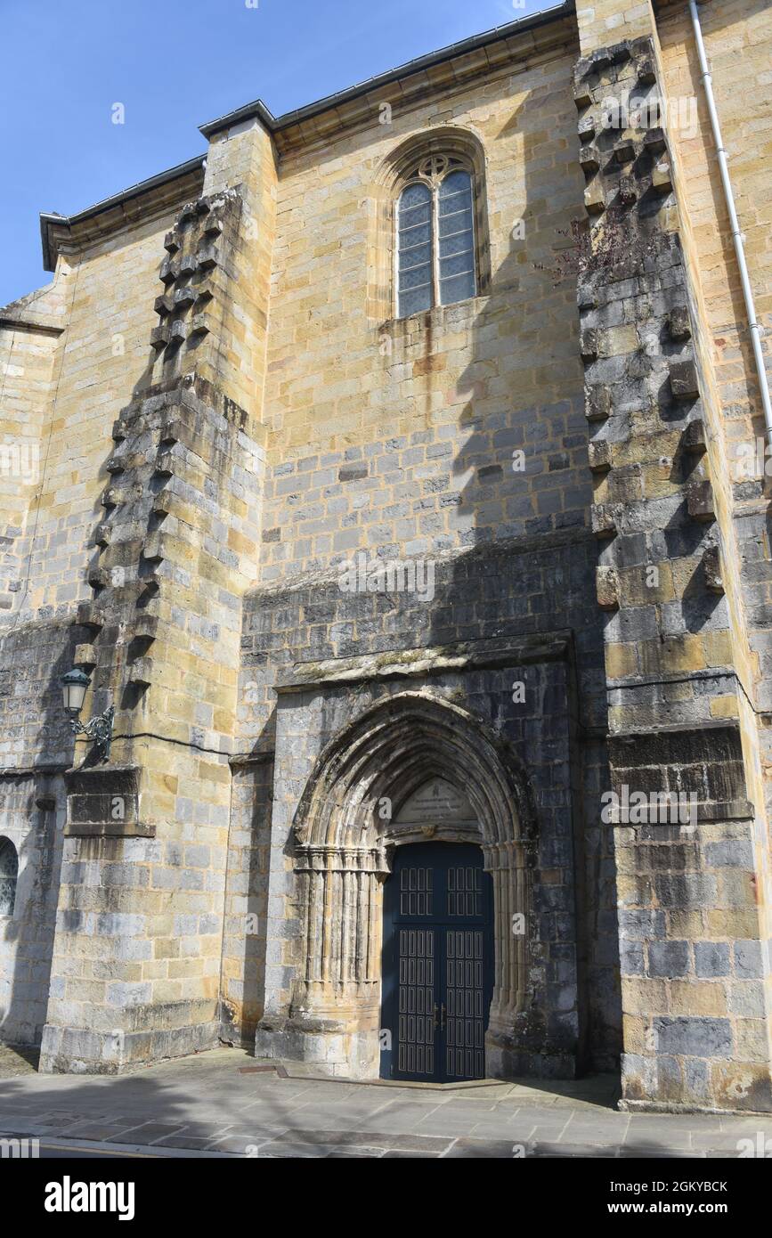 Guernica, Spain - 11 Sept 2021: 'Iglesia parroquial de Santa Maria' in Guernica (Gernika) Stock Photo