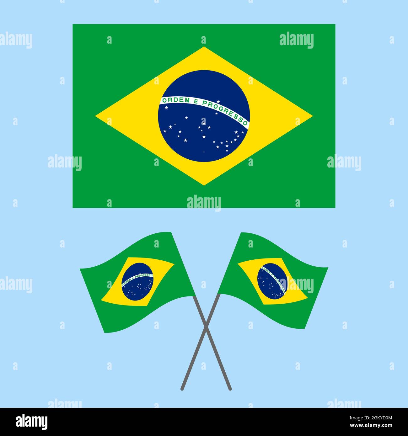 Flag of Brazil, Brazilian vector stock. Stock Vector