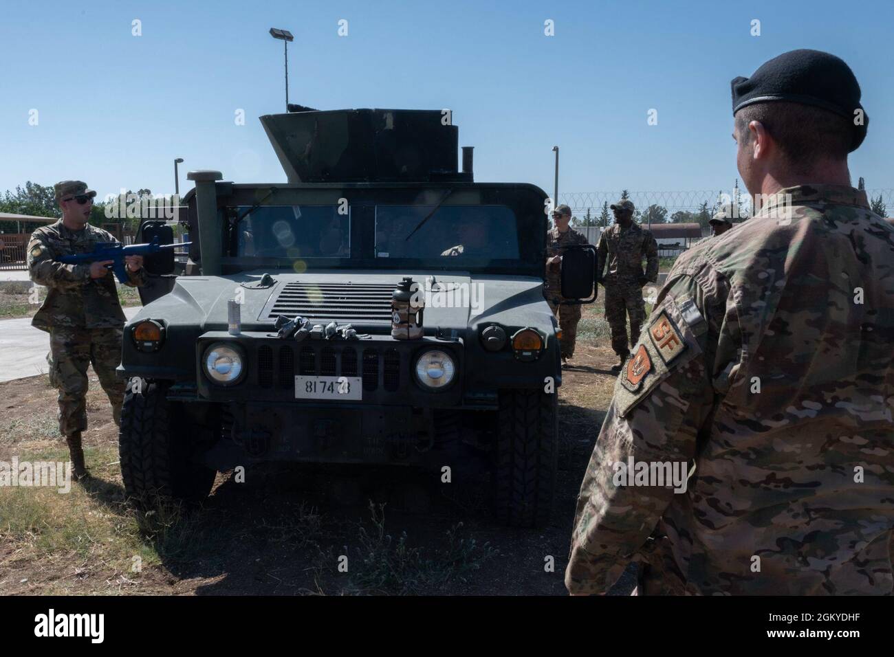 Eressing Airmen respond to simulated enemy contact during convoy training at ...
