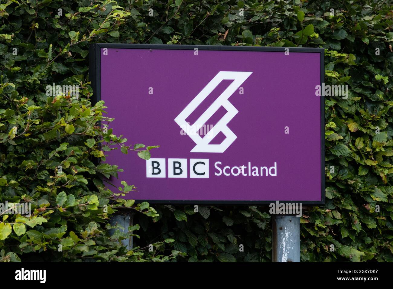 BBC Scotland logo, Broadcasting House, Aberdeen, Scotland, UK Stock Photo