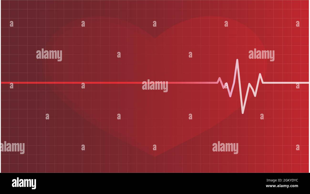 Heartbeat, pulse, monitor, graphic, heart vector stock. Stock Vector