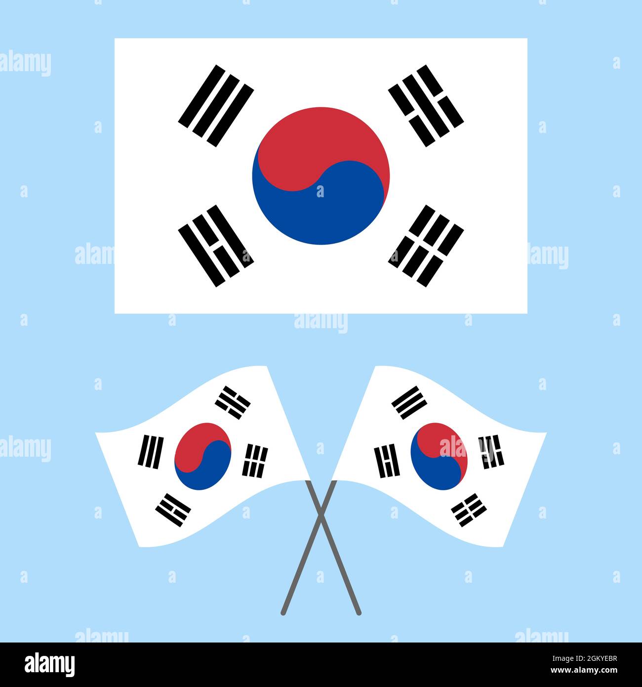 Flag of South Korea, South Korean vector stock illustration Stock Vector