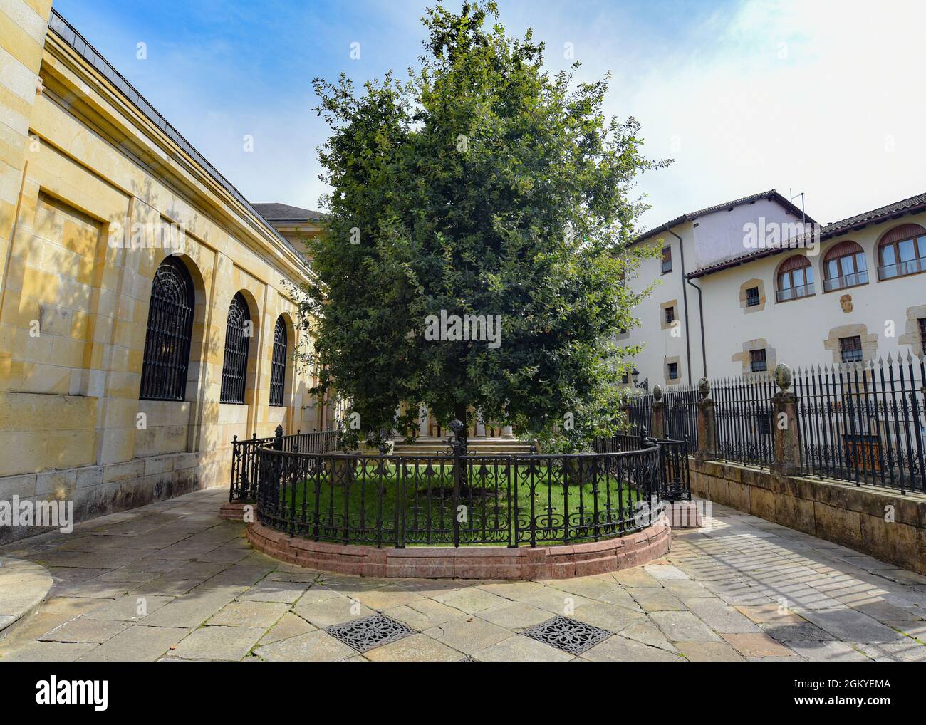 Guernica, Spain - 11 Sept, 2021: The Tree of Guernica (Gernika), Basque Country. Stock Photo