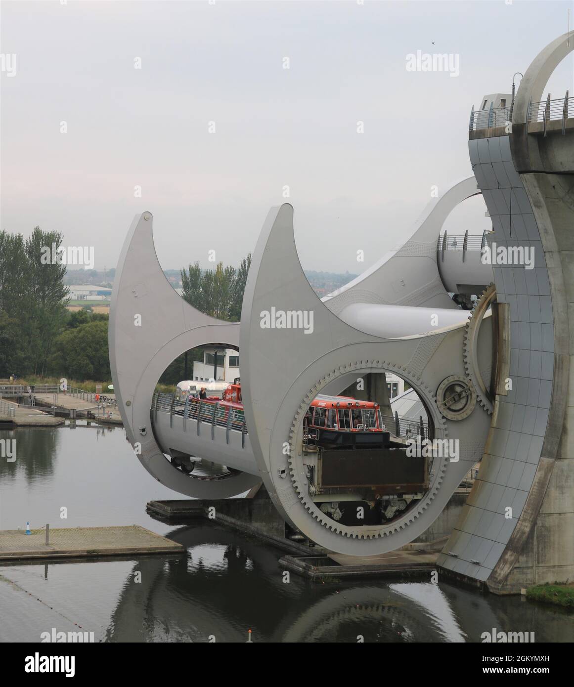 The Falkirk Wheel, a rotating boat lift in Tamfourhill, Falkirk, in