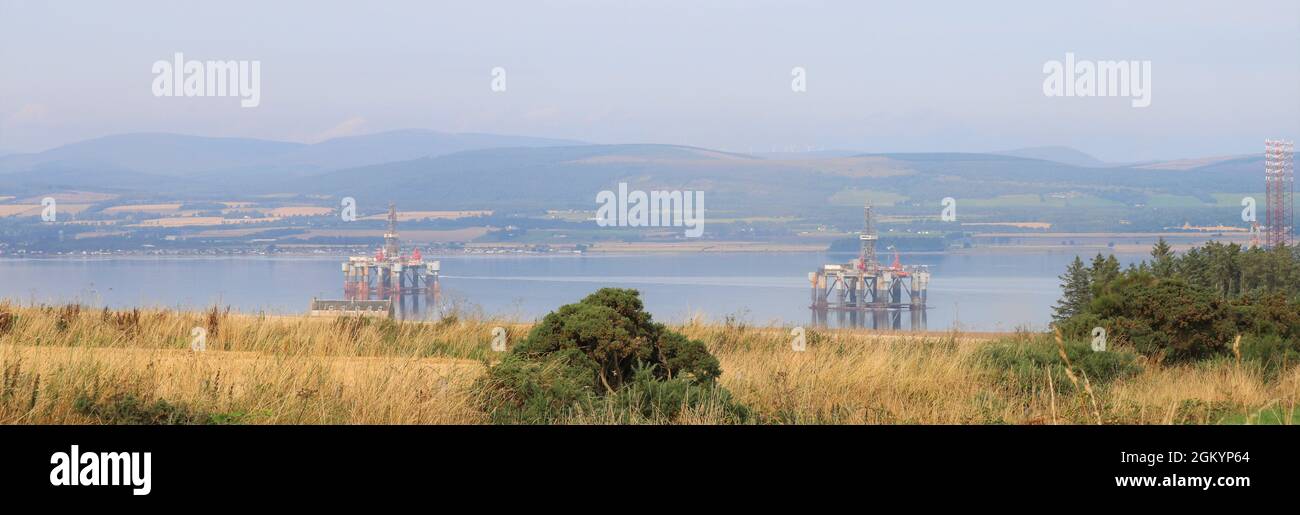 Cromarty Firth Oil Rigs. Stock Photo
