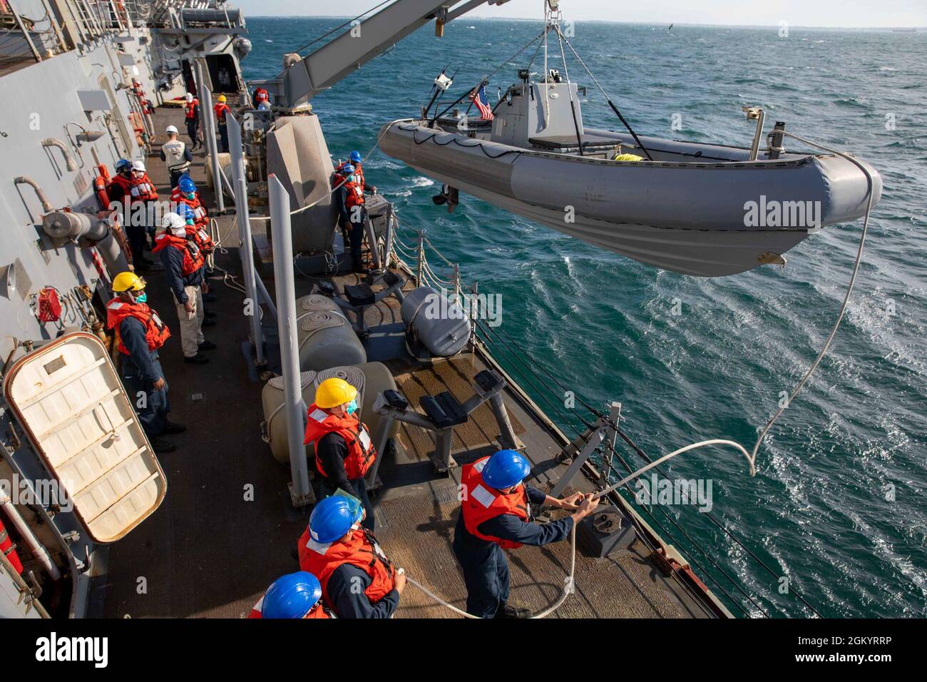 MEDITERRANEAN SEA (July 31, 2021) Sailors aboard the Arleigh Burke ...