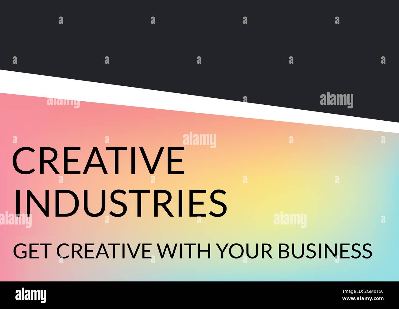 Creative industries text over gradient banner against black background Stock Photo