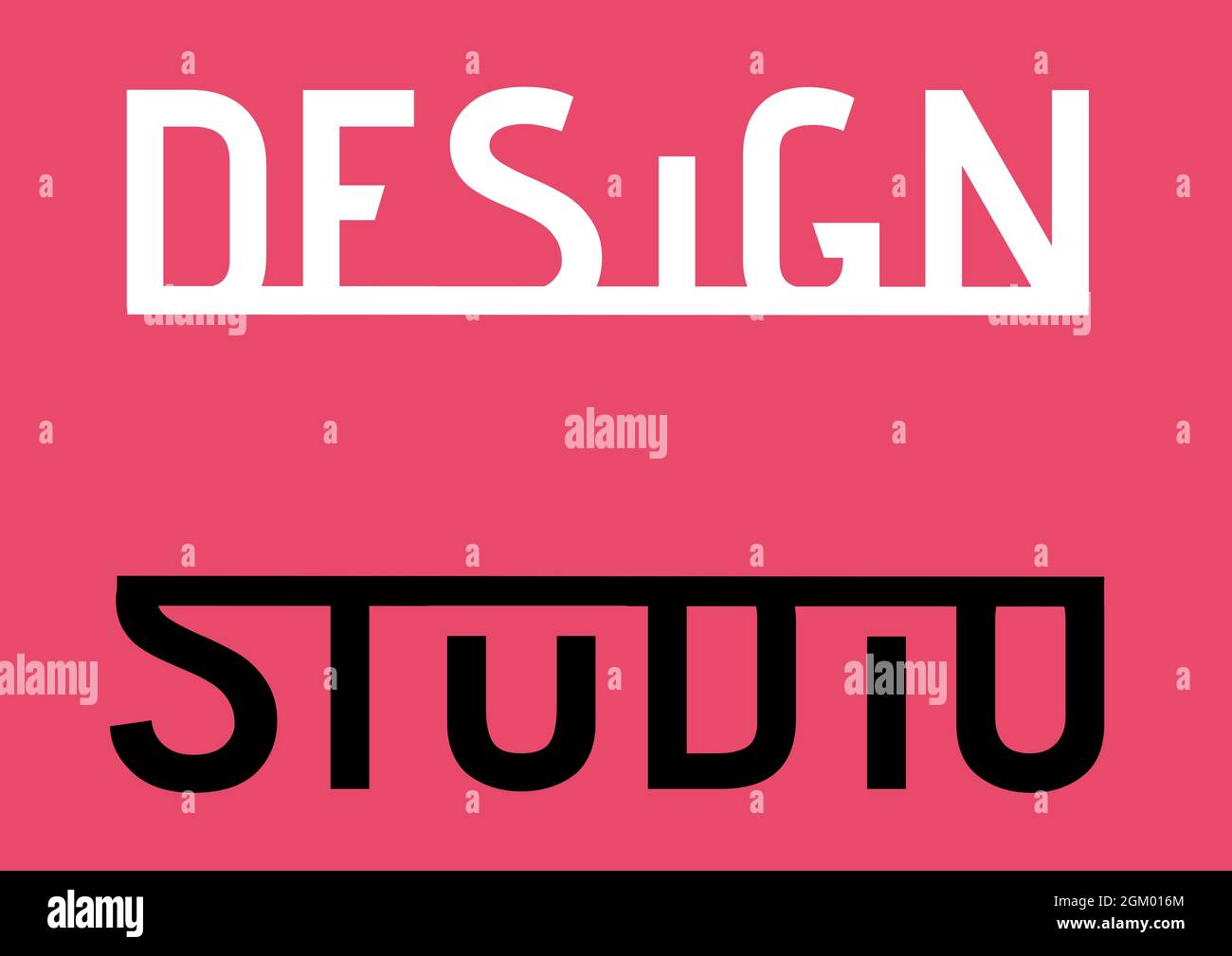 Digitally generated image of design studio text banner against pink background Stock Photo