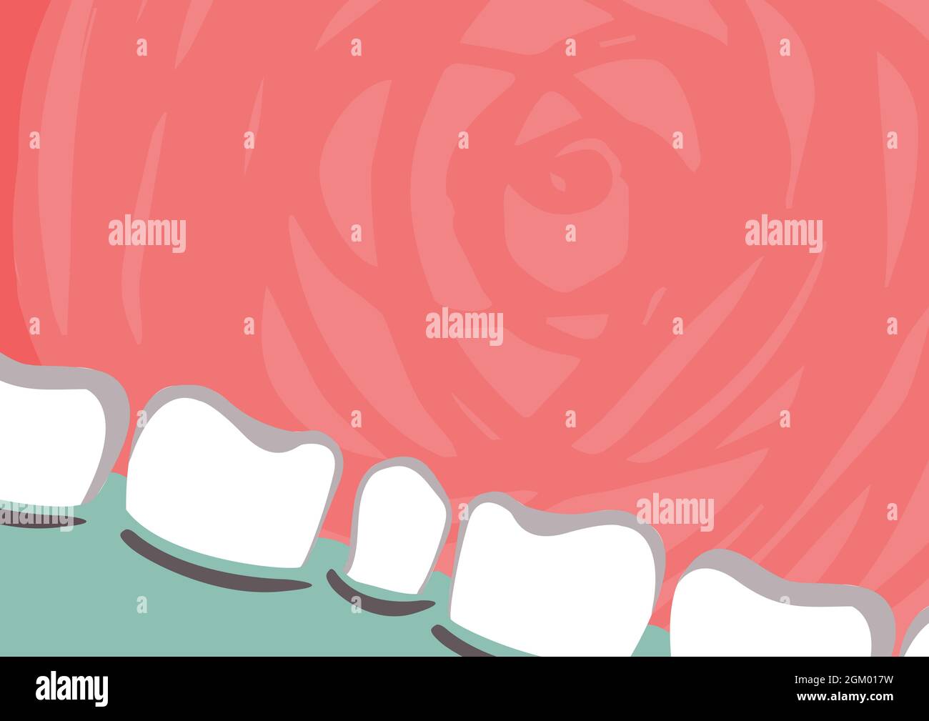 Digitally generated image of teeth icons against textured orange background Stock Photo