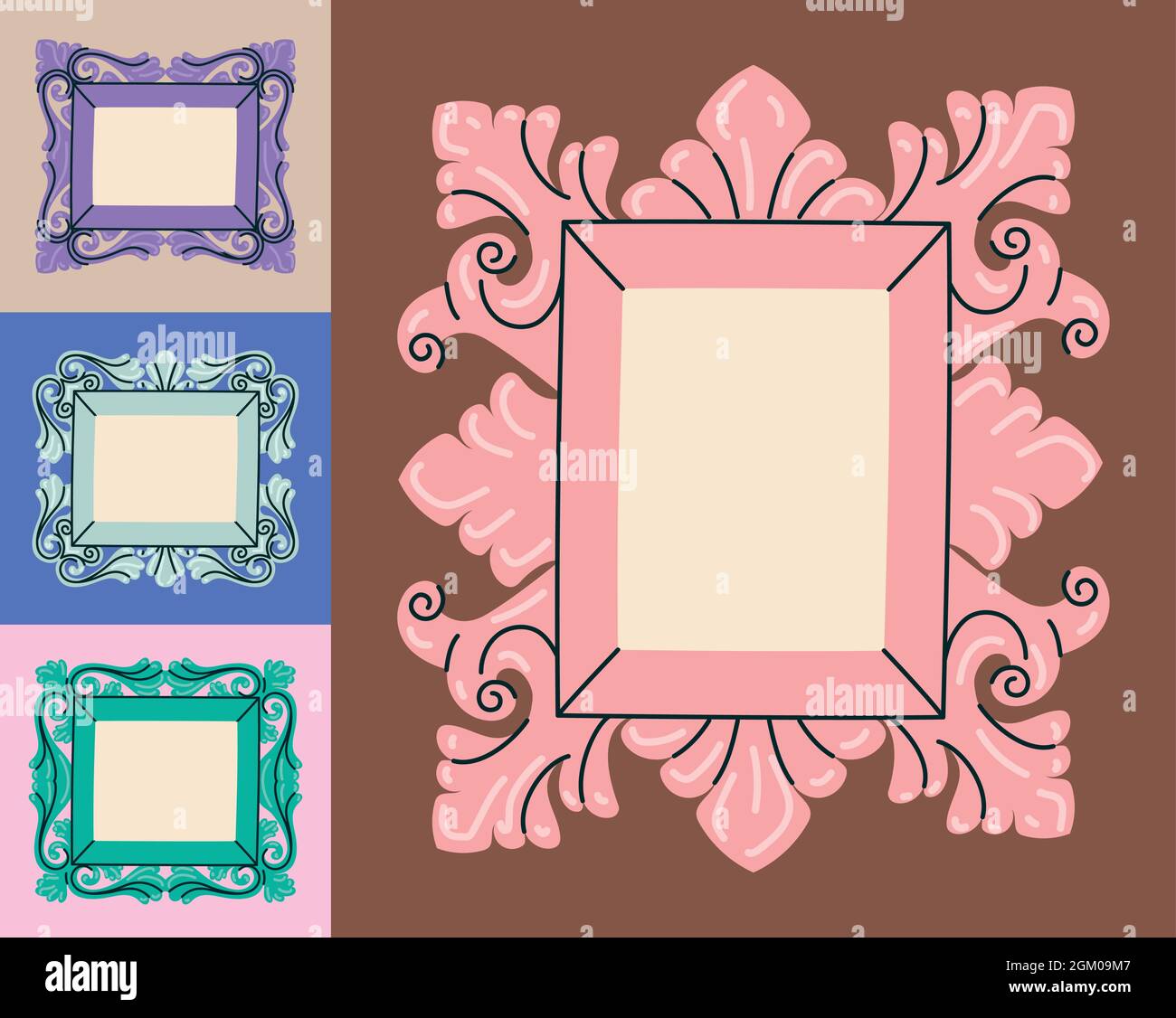 pretty colored frames Stock Vector Image & Art - Alamy