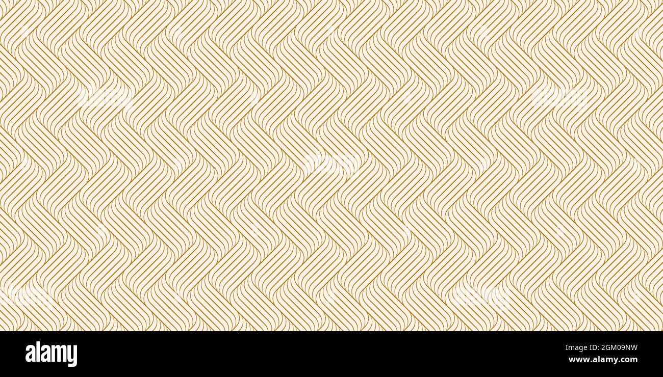 Abstract background geometric pattern with gold waves lines endless stylish texture Stock Vector