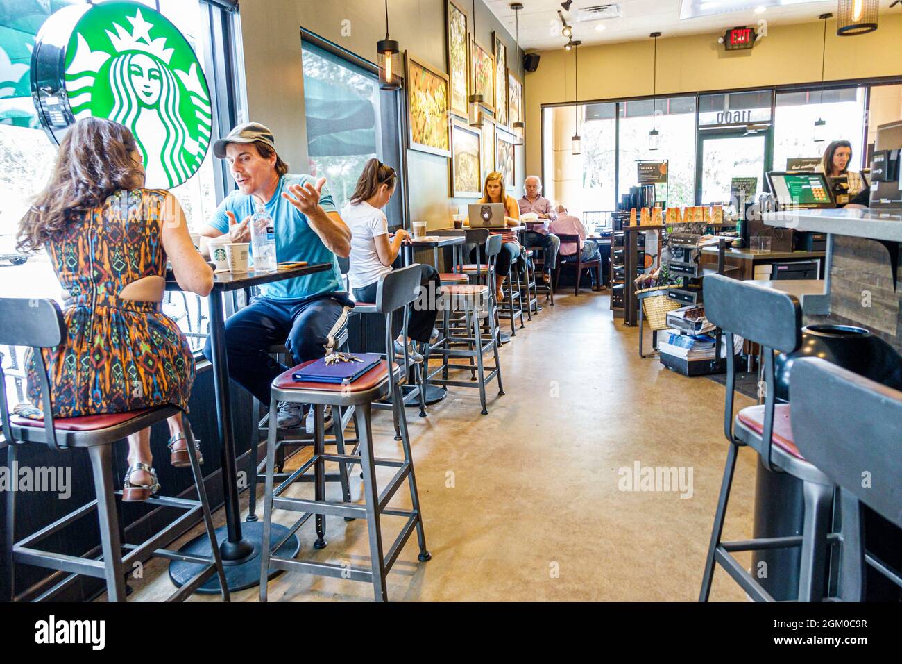 Palm Beach Gardens Florida,Starbucks Coffee café interior inside