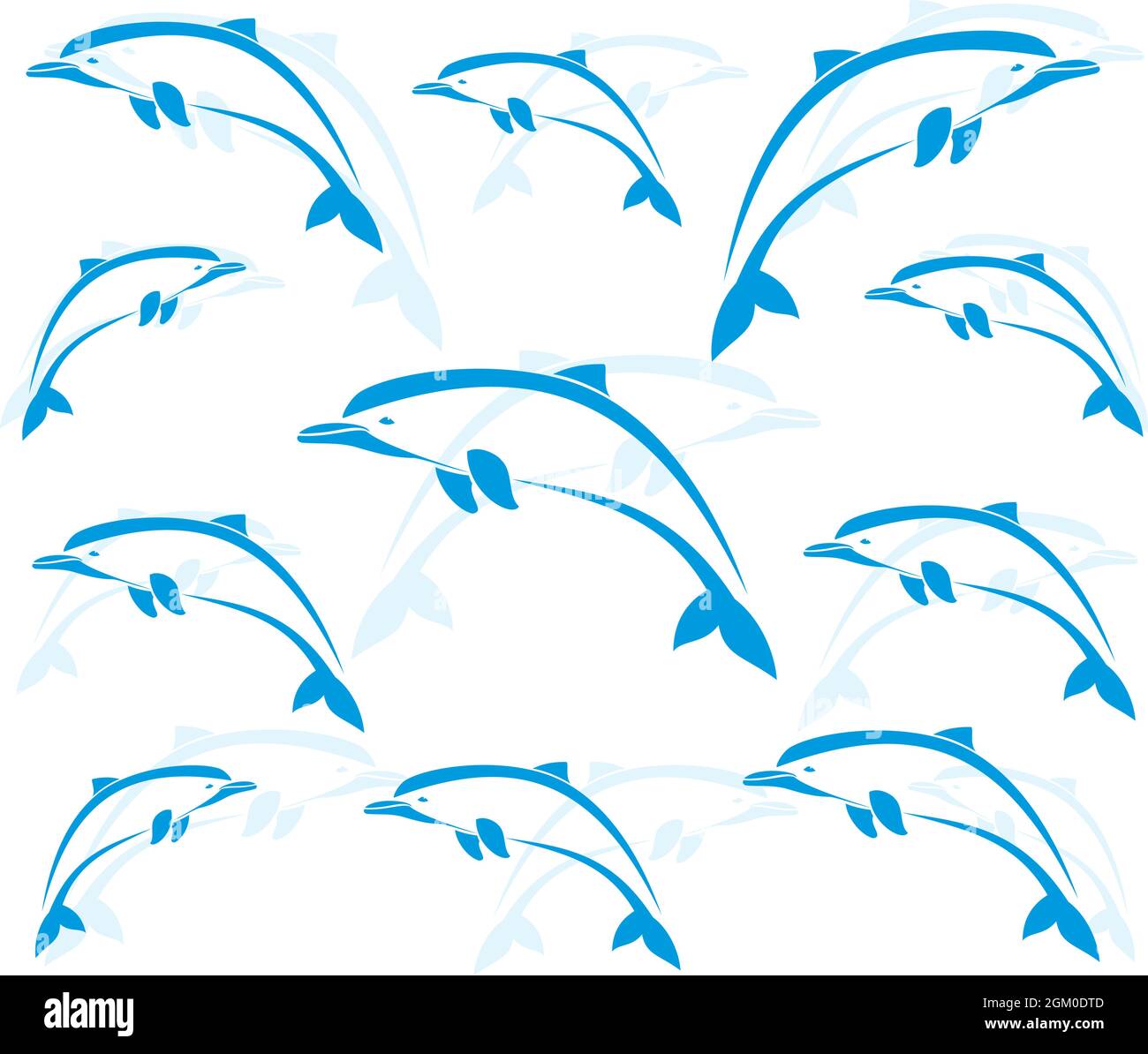 Wallpaper images of dolphins - vector. Easy editable layered vector