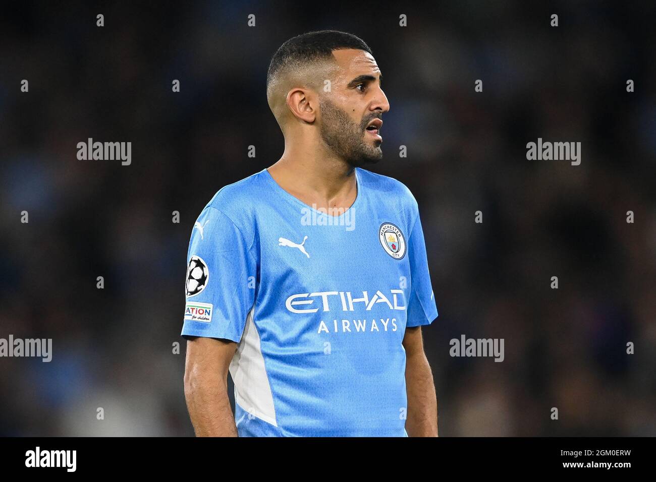 Riyad Mahrez #26 of Manchester City during the game Stock Photo