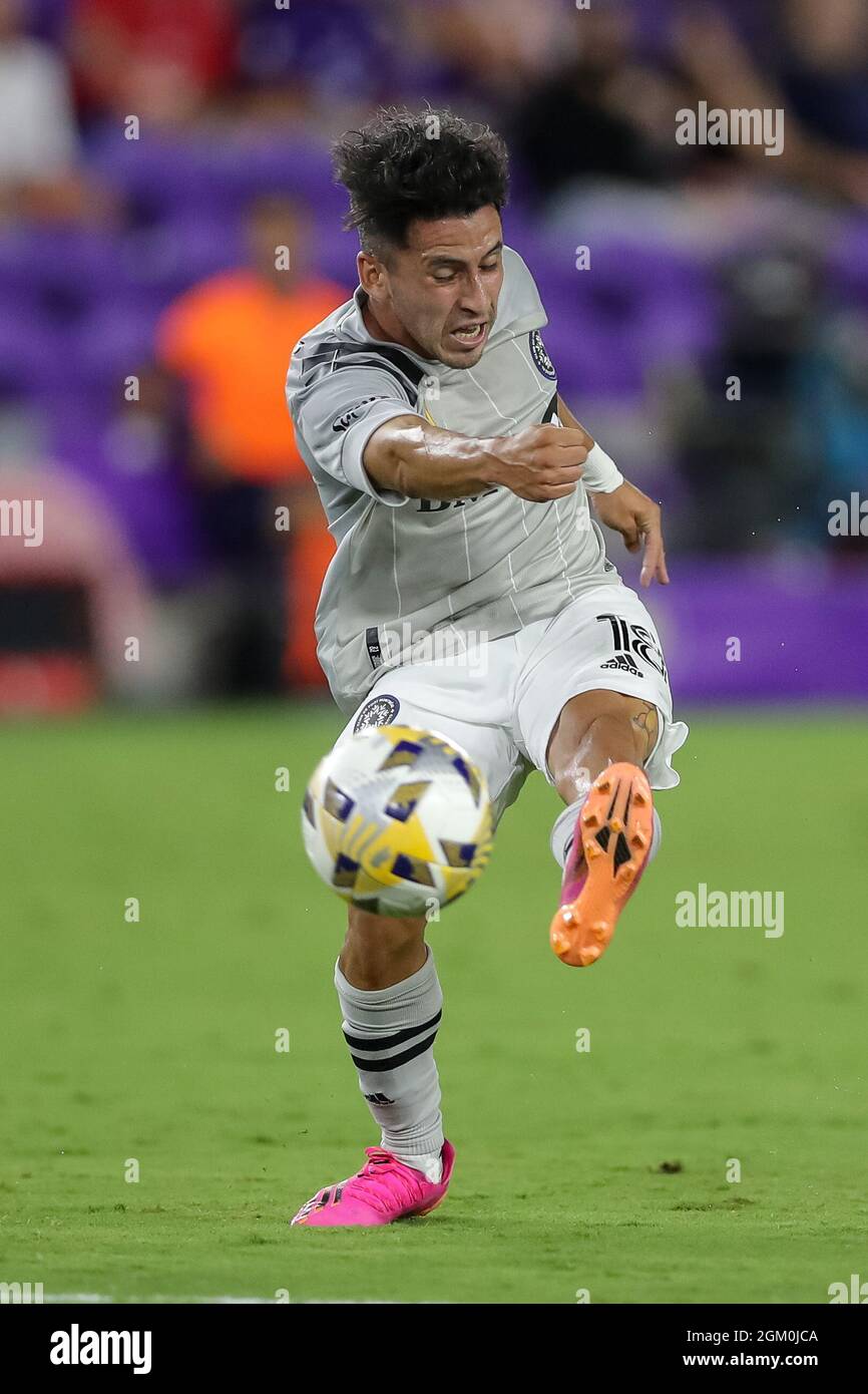 September 15, 2021: CF Montréal midfielder JOAQUIN TORRES (18) makes a pass during the first half of the Orlando City vs CF Montreal soccer match at Exploria Stadium in Orlando, FL on September 15, 2021. (Credit Image: © Cory Knowlton/ZUMA Press Wire) Stock Photo