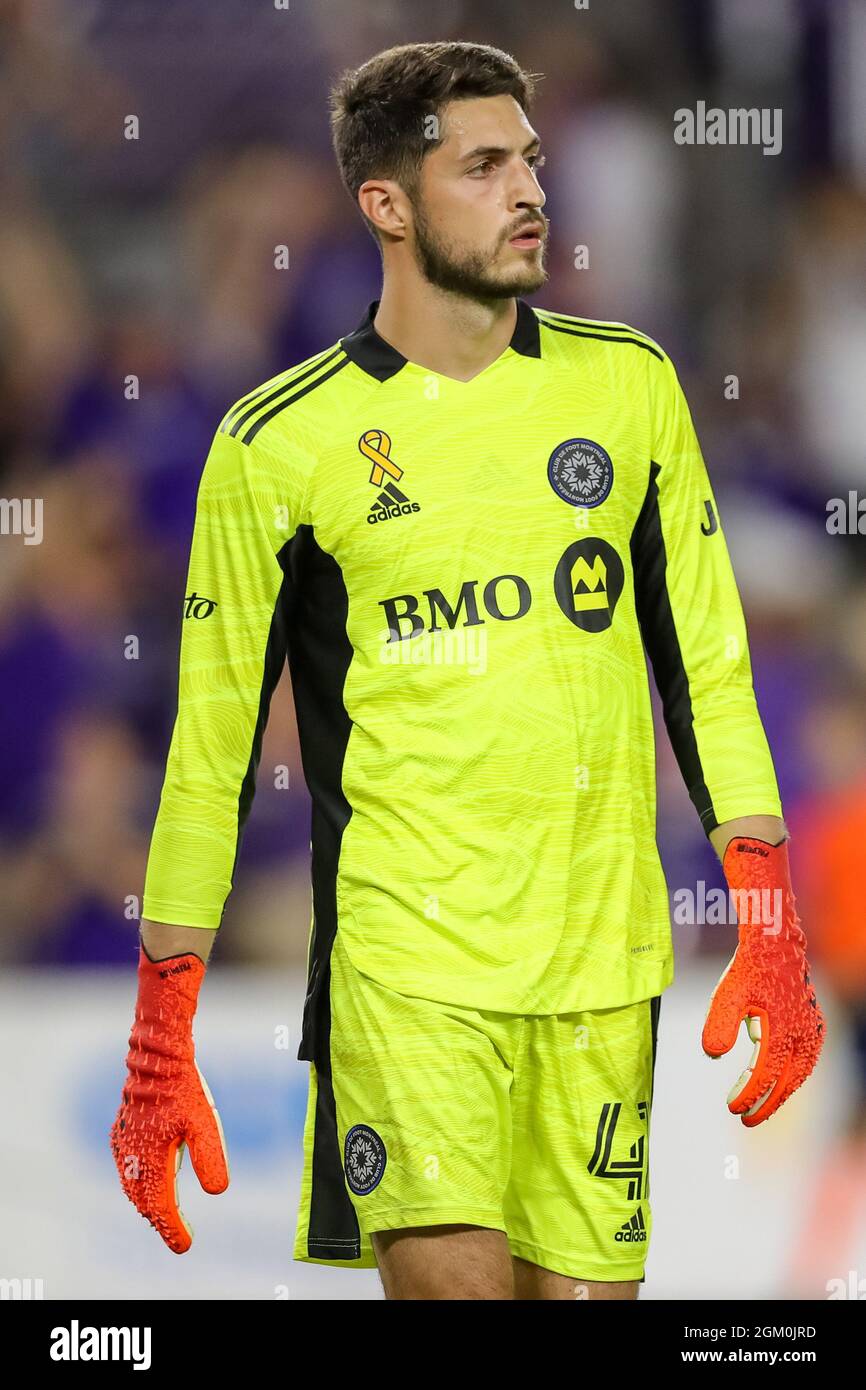September 15, 2021: CF Montréal goalkeeper JAMES PANTEMIS (41) reacts after being scored on during the second half of the Orlando City vs CF Montreal soccer match at Exploria Stadium in Orlando, FL on September 15, 2021. (Credit Image: © Cory Knowlton/ZUMA Press Wire) Stock Photo