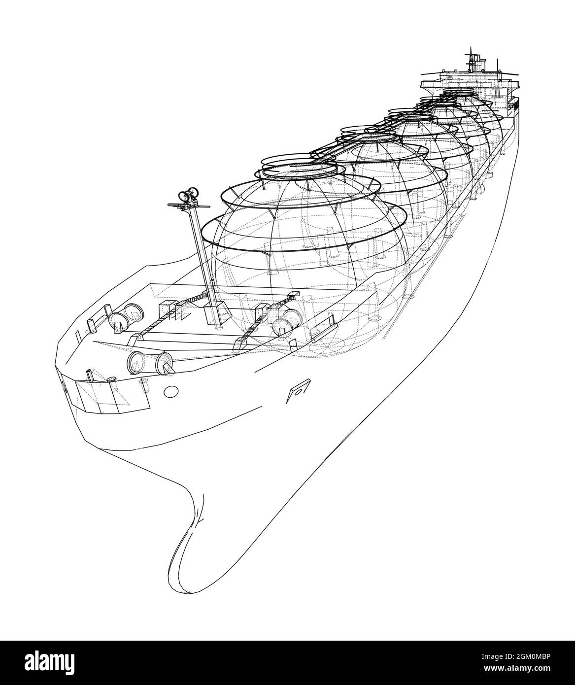 Large gas tanker or LNG carrier. Vector Stock Vector