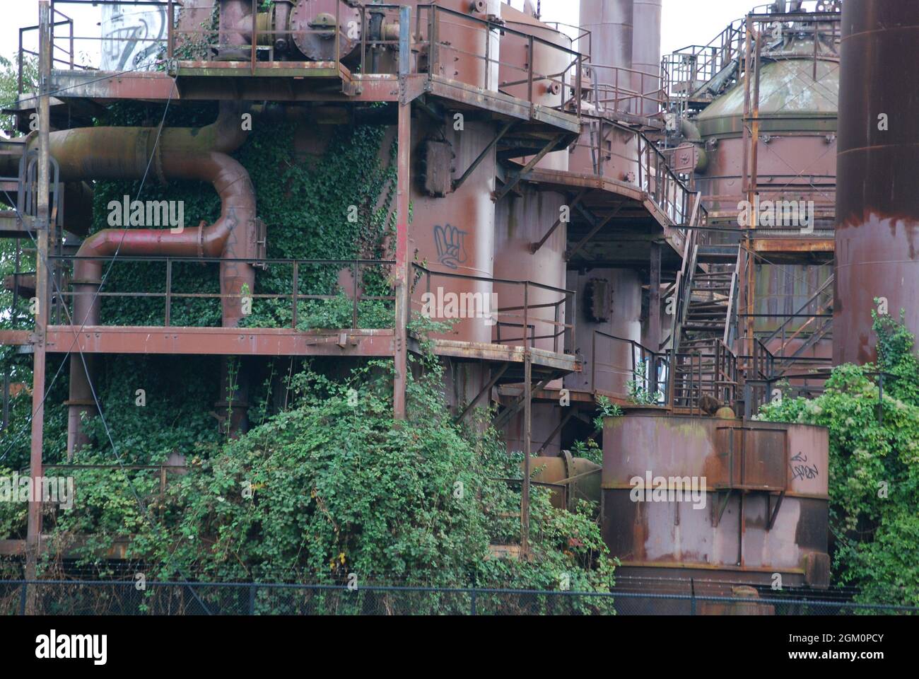 Abandoned coal gassification plant, Gasworks Park, Seattle, WA Stock