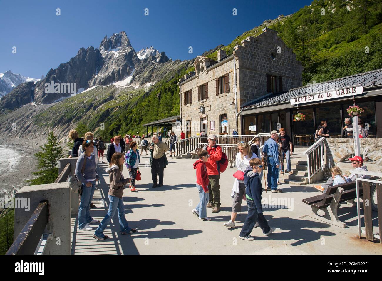 FRANCE HAUTE-SAVOIE (74) CHAMONIX, STATION OF THE" MONTENVERS", MASSIF DU MT BLANC Stock Photo