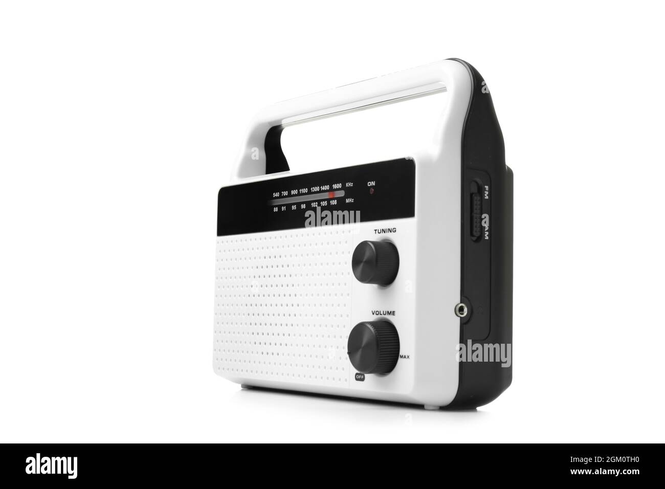 Modern radio on white background Stock Photo - Alamy