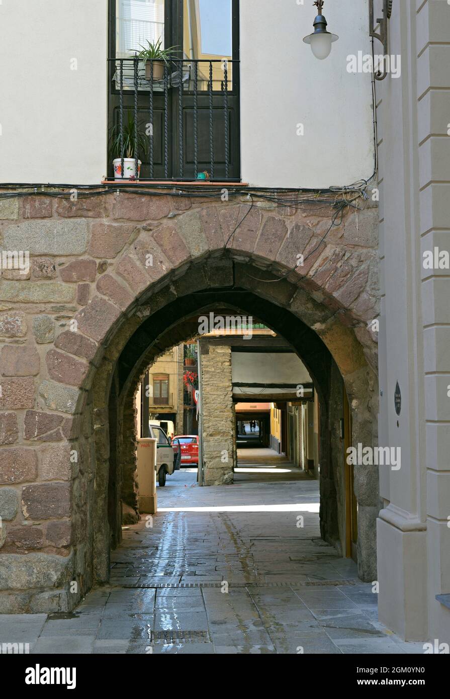 Andorra old portal in La Seu d'Urgell in the province of Lerida, Catalonia, Spain Stock Photo