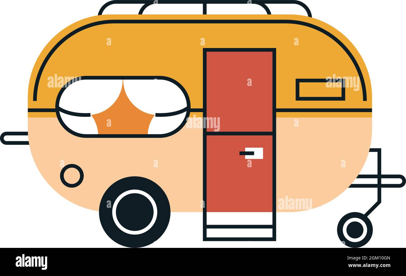 orange recreational vehicle caravan Stock Vector Image & Art - Alamy