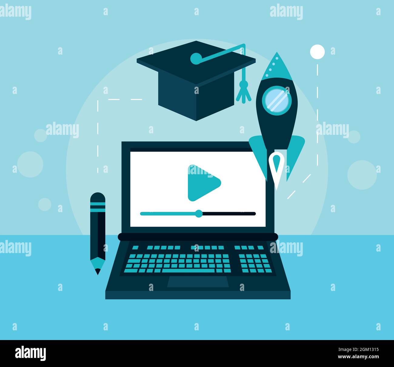laptop and education icons Stock Vector Image & Art - Alamy