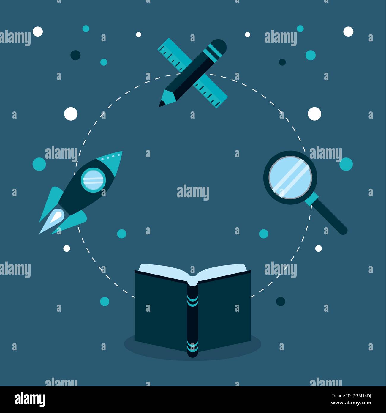 education concept icons around Stock Vector Image & Art - Alamy