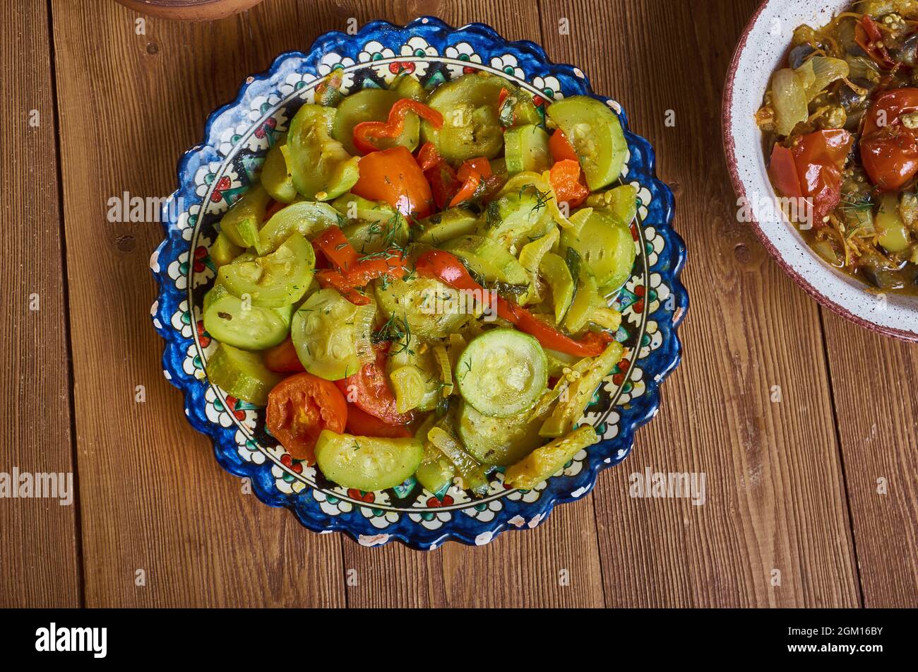 Turlu Turkish ratatouille ,stew are typically zucchinis, eggplants