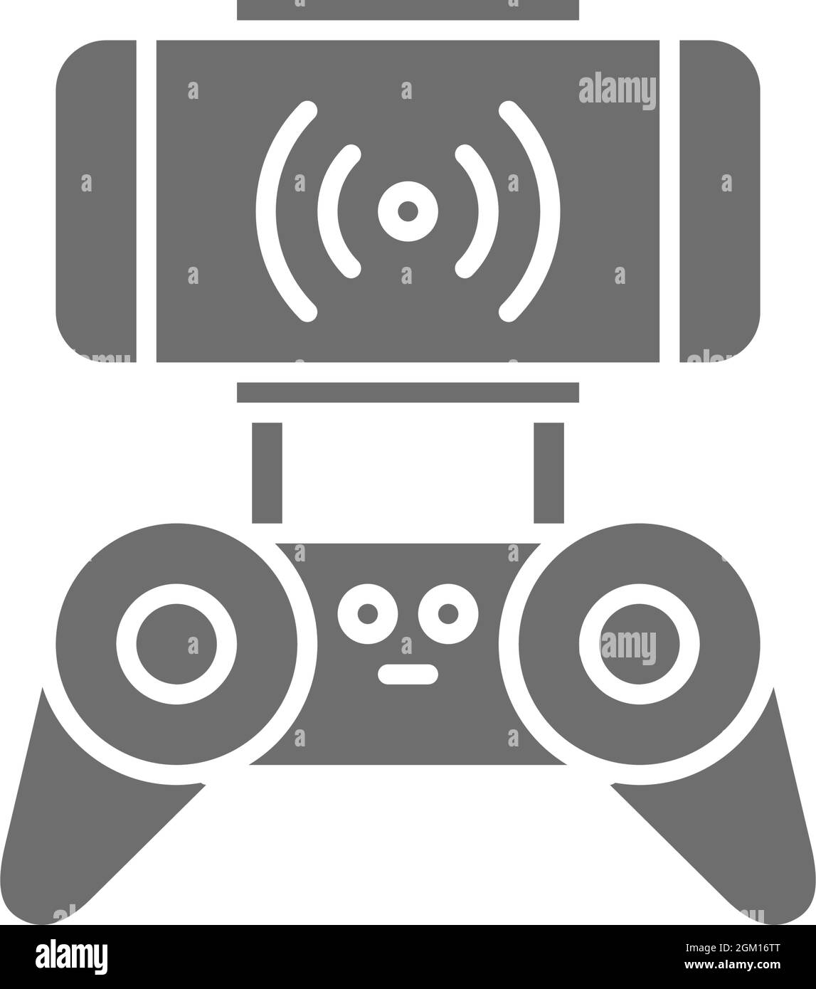 Mobile control panel for drone with radio waves, remote controller grey ...