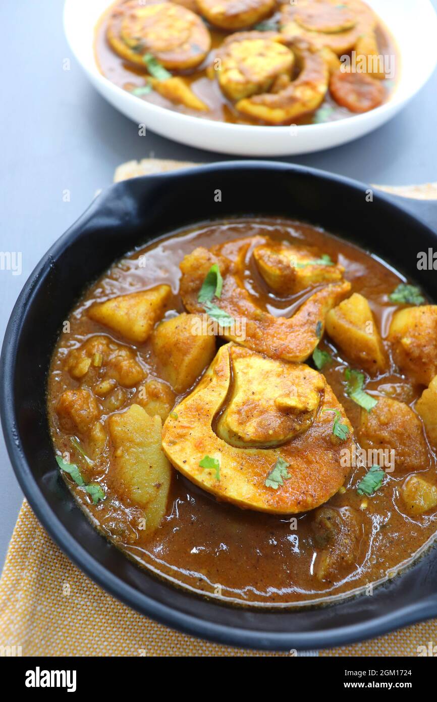 Indian non-vegetarian food Homemade Egg Curry or Anda masala gravy