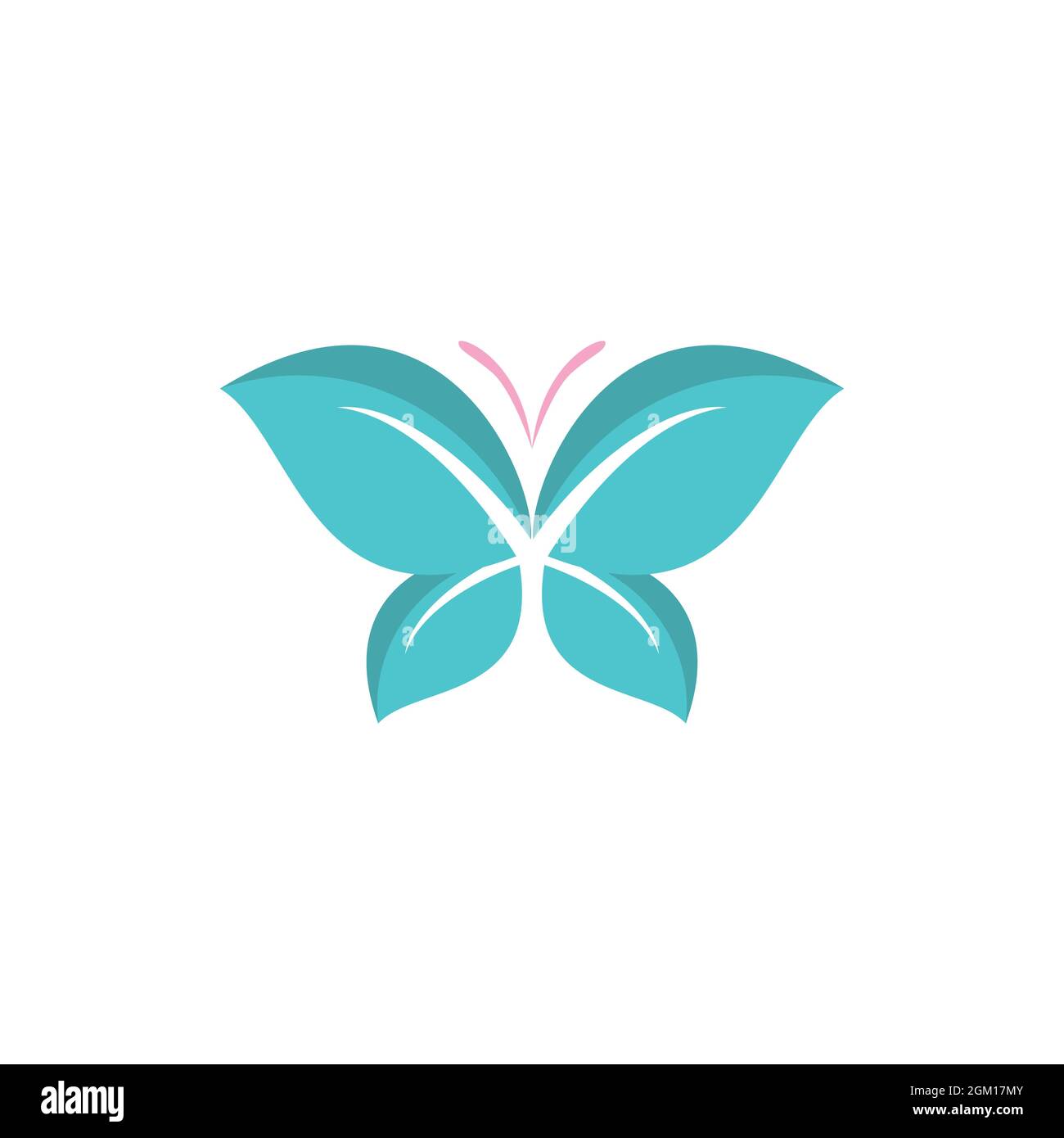 stylish abstract butterfly leaves logo icon flat concept vector graphic ...