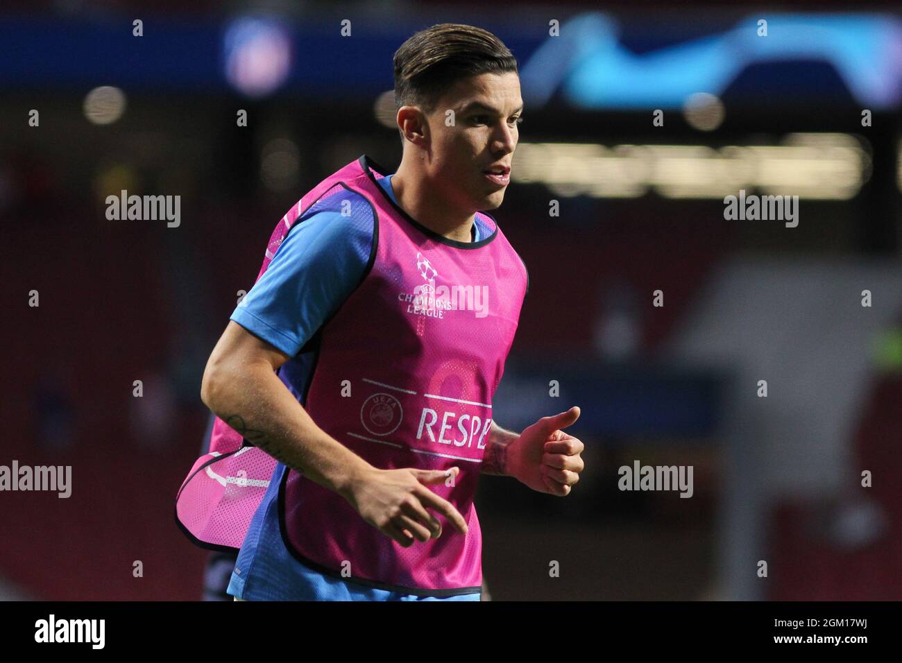Mateus Uribe of Porto warms up during the UEFA Champions League, Group B, football match played between Atletico de Madrid and FC Porto at Wanda Metropolitano stadium on September 15, 2021, in Madrid, Spain - Photo:  Irh/DPPI/LiveMedia Stock Photo