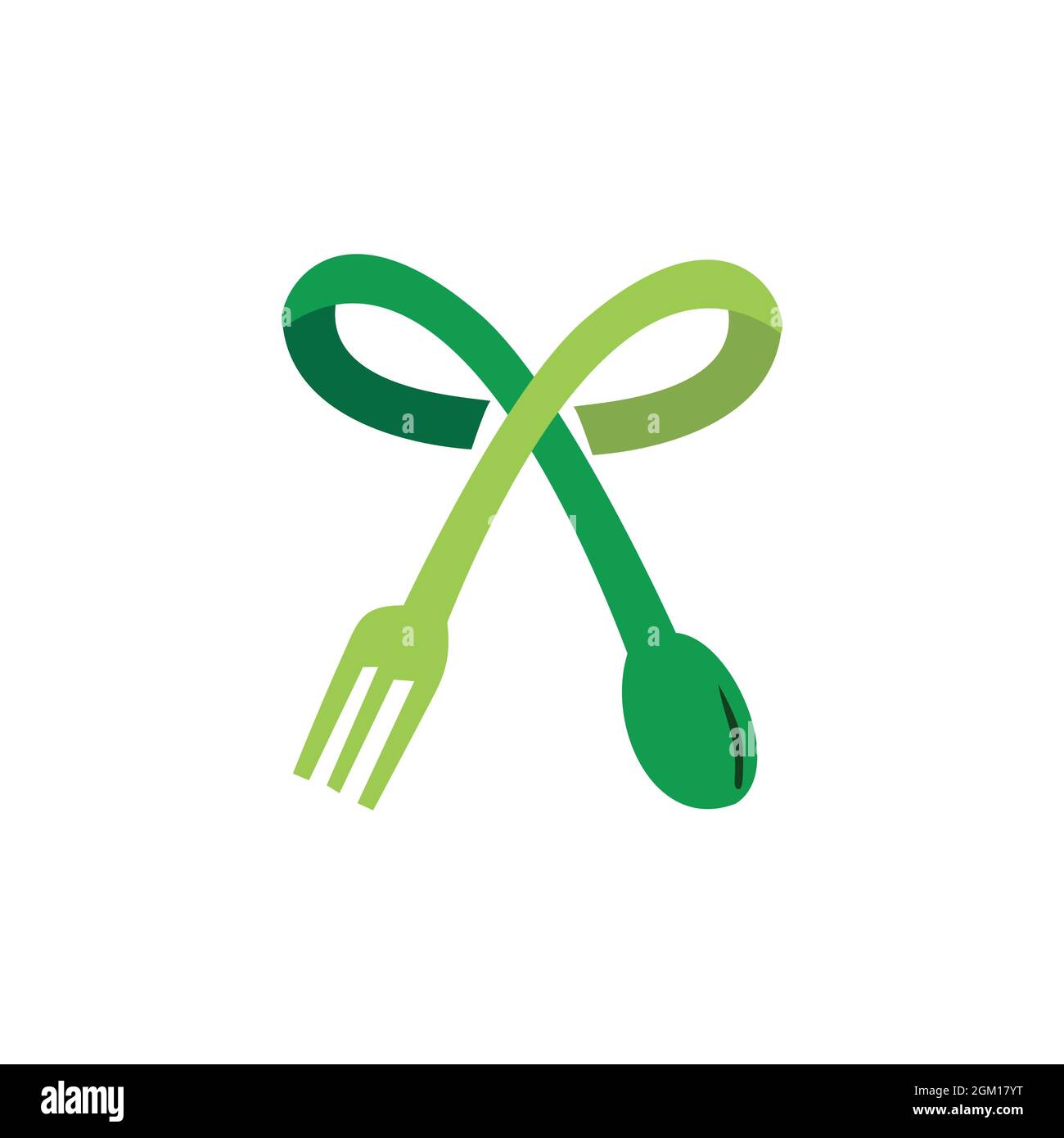 bow tie spoon and fork logo icon flat concept vector graphic design Stock Vector