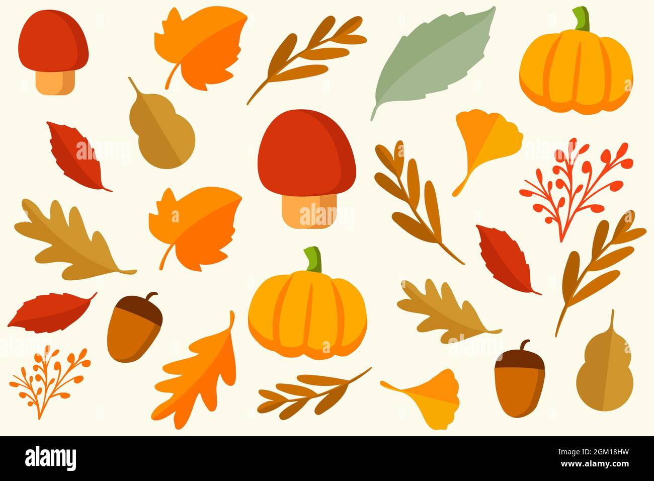 vector stock autumn pattern illustration flat design Stock Vector