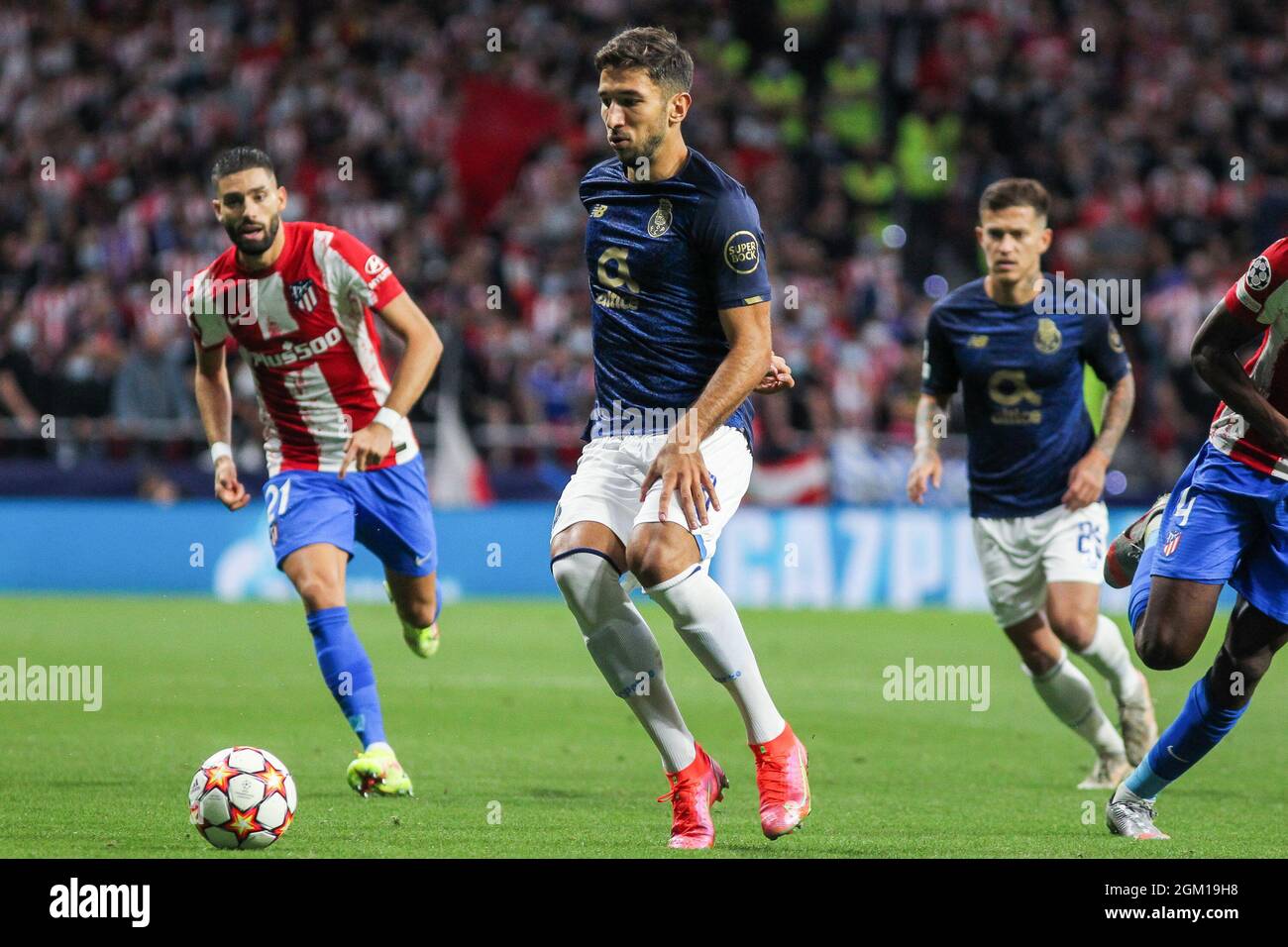 Marko Grujic of Porto in action during the UEFA Champions League, Group B,  football match played between Atletico de Madrid and FC Porto at Wanda  Metropolitano stadium on September 15, 2021, in