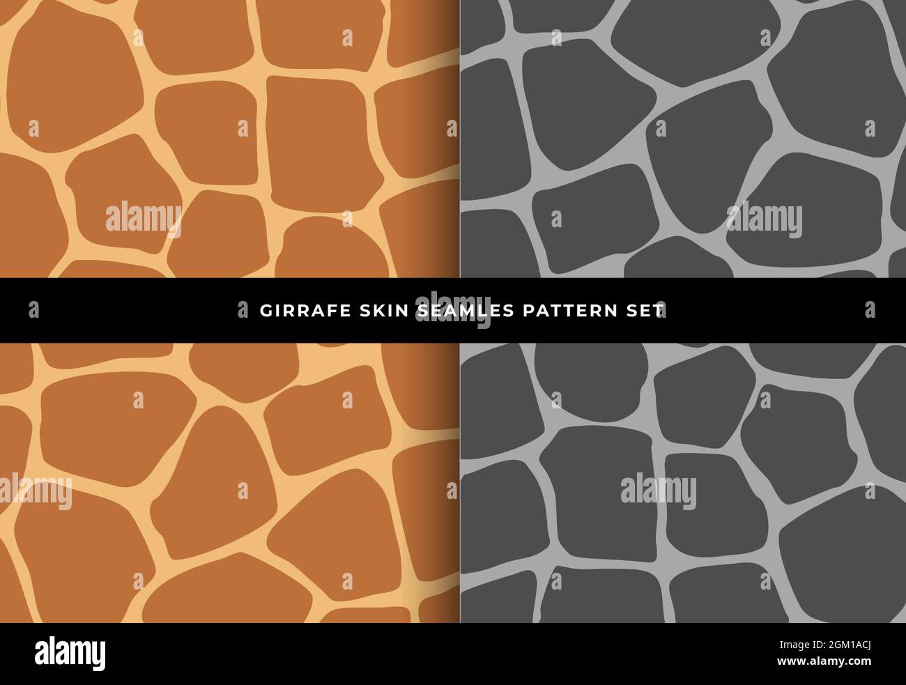 Girrafe skin seamless pattern set. Mammals Fur. Collection of print ...