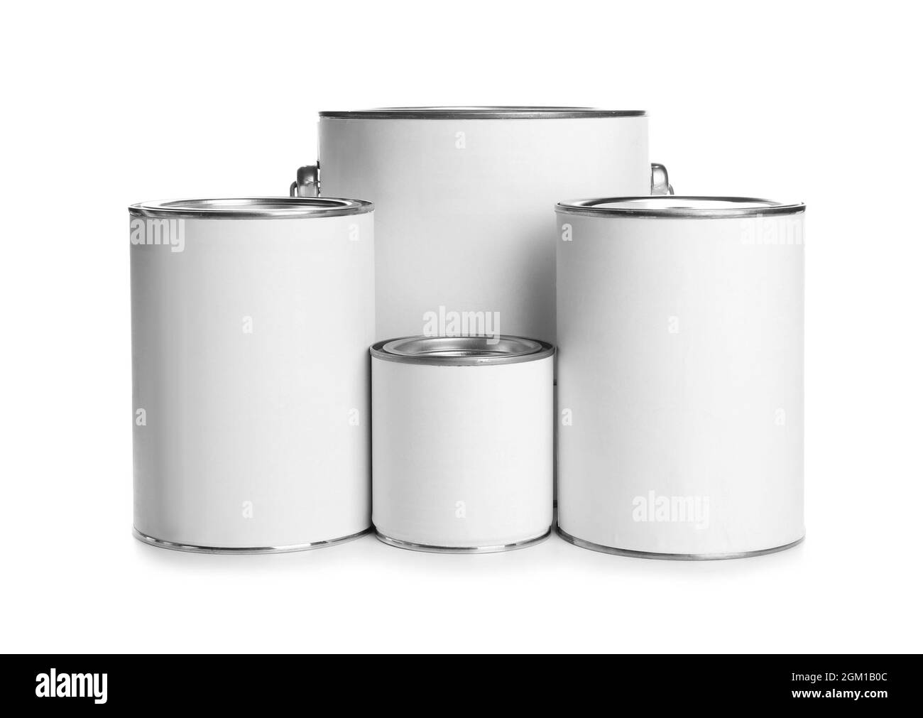 Paint cans, isolated on white Stock Photo Alamy
