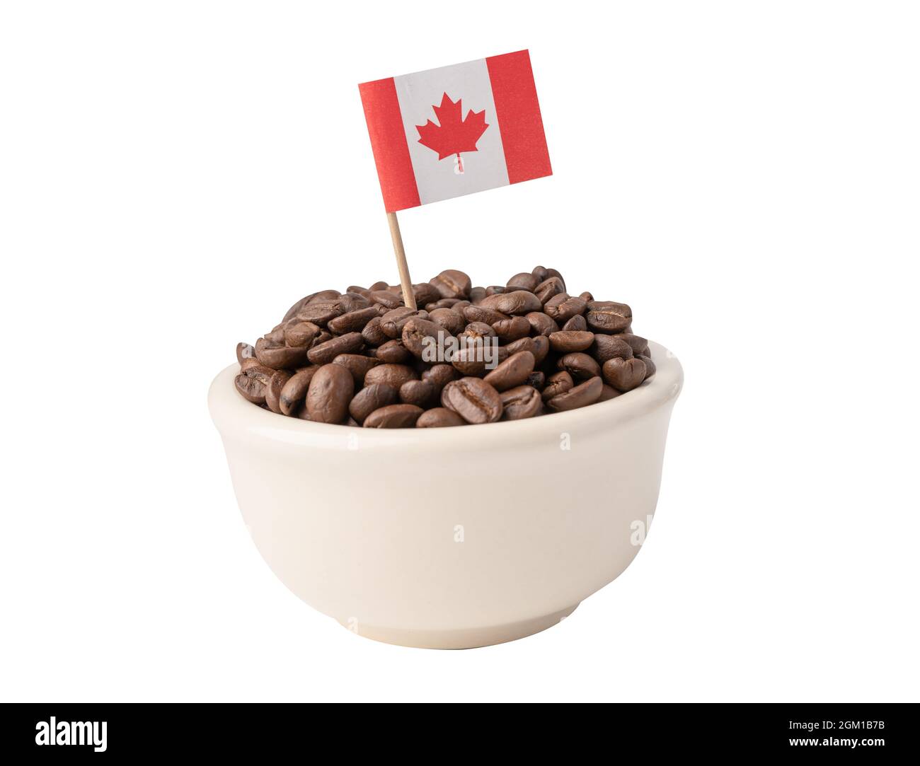 Coffee bean in cup with Canada flag Stock Photo Alamy
