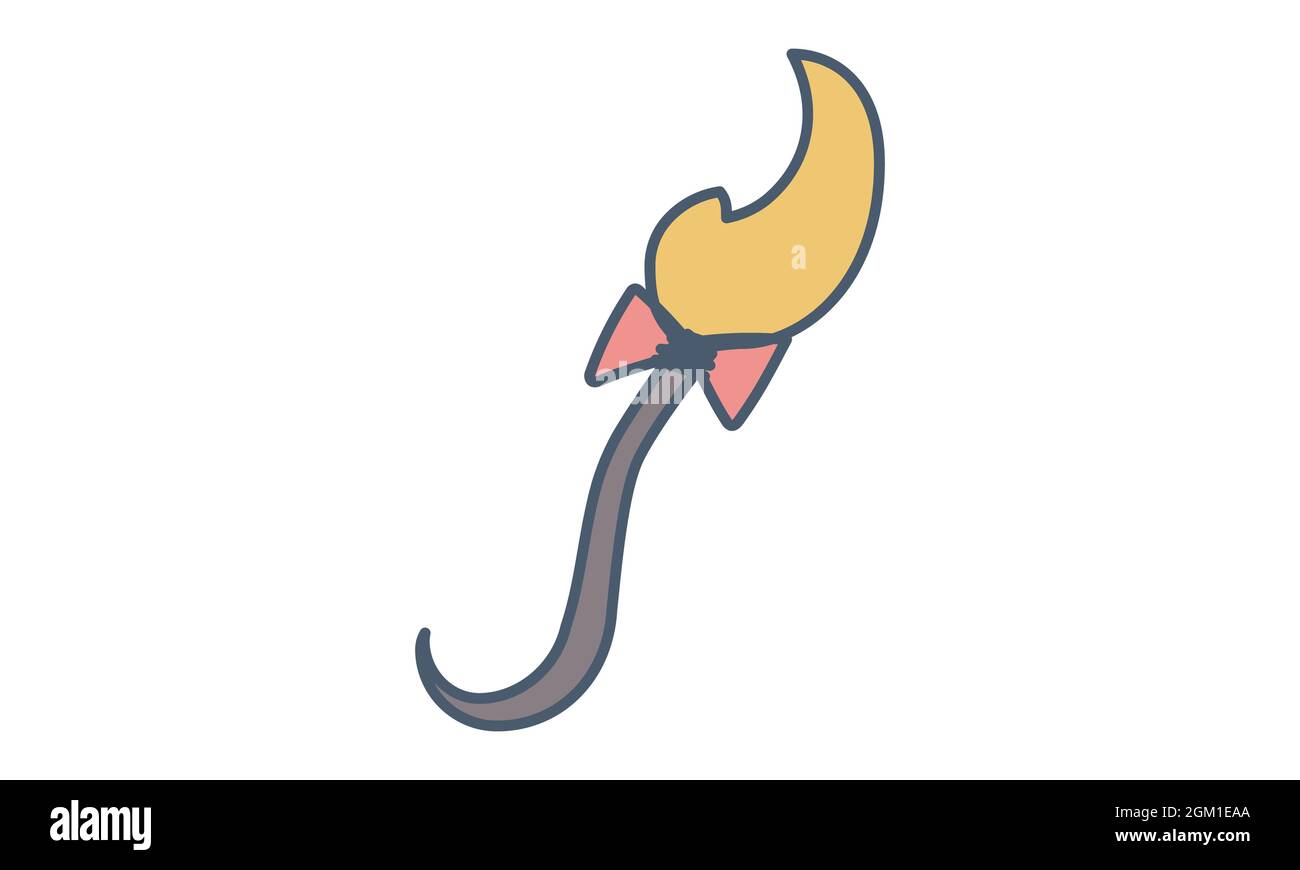 Witch broom flat icon halloween and scary vector image Stock Vector