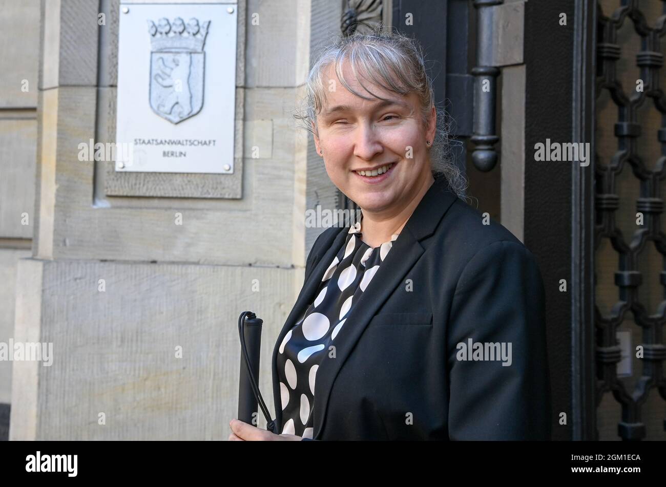 Berlin, Germany. 10th Sep, 2021. Blind criminal defense lawyer Pamela