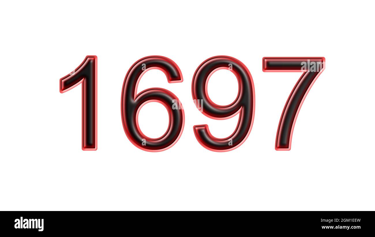 red 1697 number 3d effect white background Stock Photo Alamy