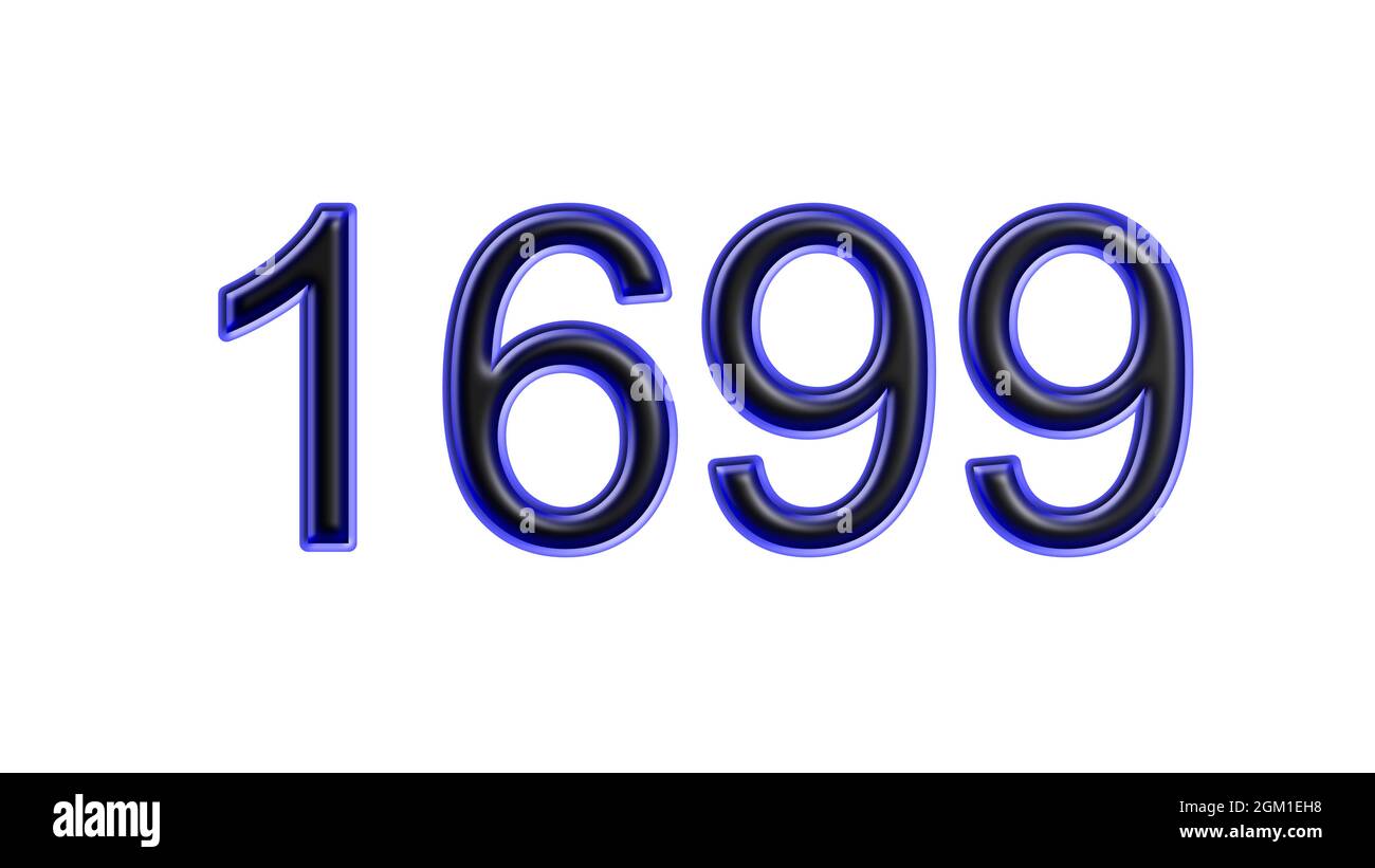 blue 1699 number 3d effect white background Stock Photo - Alamy