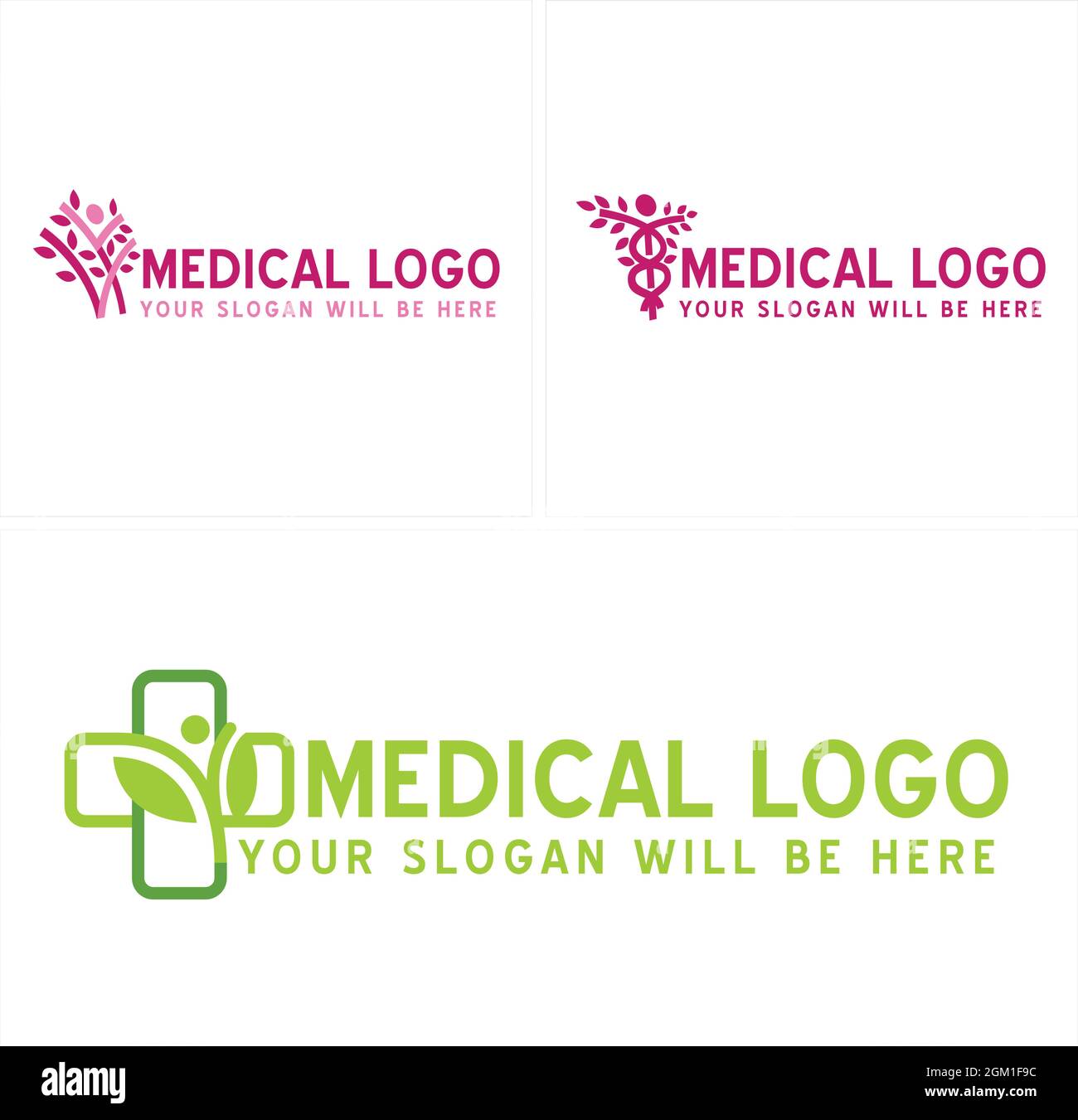 Medical healthcare nature leaf people logo design Stock Vector Image ...